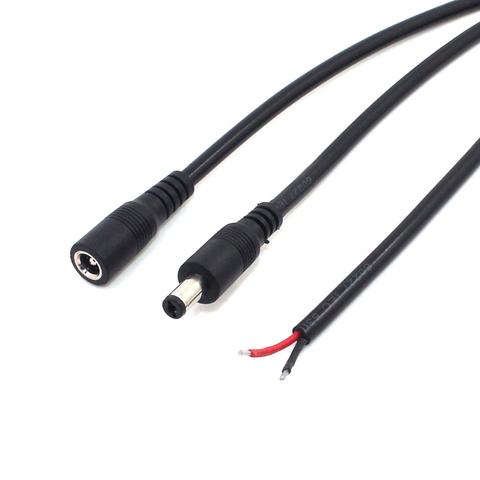 2 unids/lote 12V 10A hembra DC/Cable conector macho de Cable para 3528 Luz de tira llevada 5050x5,5x2,1mm macho de Cable de alimentación de CC para Diy 18AWG ► Foto 1/6