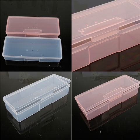 Armario de exhibición multiusos, herramientas de costura, caja de almacenamiento pequeña de plástico rosa/transparente, 19,2x7,7x4cm ► Foto 1/6