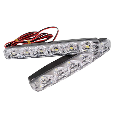 Nuevo 2 uds. 6 LEDs para coche 12V luces de circulación diurna para coche, lámpara diurna para coche, Luz antiniebla para coche, súper brillante, resistente al agua, CC ► Foto 1/6