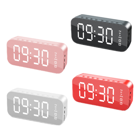 Reloj Despertador con pantalla LED, reloj Digital de mesa, inalámbrico, Bluetooth 5,0, MP3, altavoz HiFi, TF, FM, llamada manos libres ► Foto 1/5