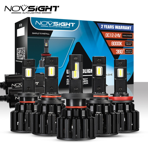 NOVSIGHT-faro delantero de coche, bombillas de faro antiniebla delantero de coche, H4 Hi/Lo, H7 H8 H9 H11 9005/HB3 9006/HB4 100W 20000LM 6000K ► Foto 1/6