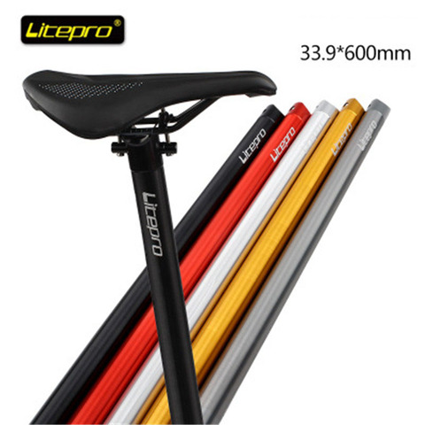 Litepro-tija de sillín plegable para bicicleta, poste de asiento de bicicleta de aleación de aluminio, 5 colores, 33,9x600mm, 412 ► Foto 1/6