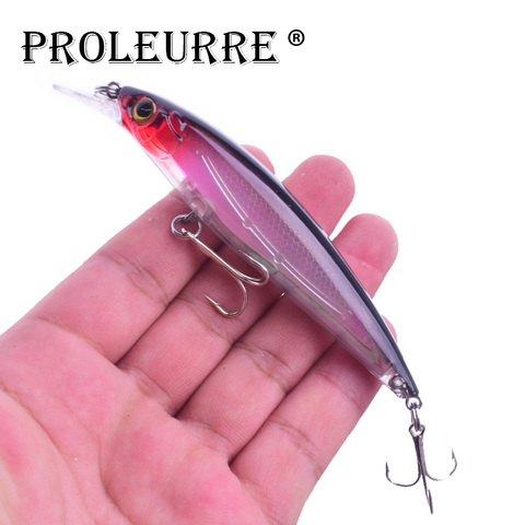 Proleurre 1 piezas flotante Minnow Señuelos de Pesca 110mm 13,5g Pesca japonesa Pesca Artificial de alta calidad Crankbait modelo abordar ► Foto 1/6