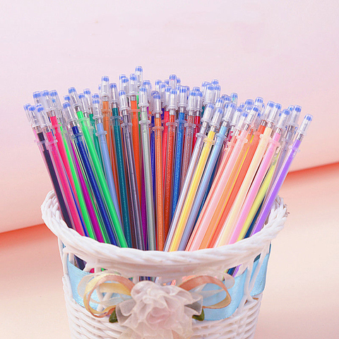 100 bolígrafo de Gel de colores recarga varilla 0,7mm Multi color de pintura de tinta Gel recargas para bolígrafos Pastel metálico de plumas del brillo Grafiti de manualidades ► Foto 1/6