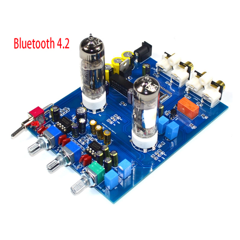 KYYSLB Original NE5532 DC12V2A 4,2 Bluetooth de alta fidelidad preamplificador 6J5 casa amplificador de tubo para Audio fiebre bilis preamplificador Placa de control de tonos 470UF 25V ► Foto 1/6