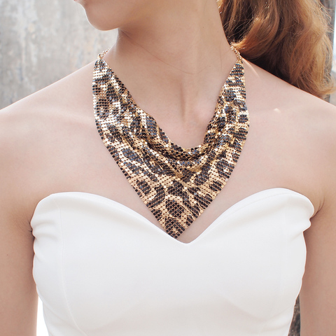 MANILAI-gargantilla de leopardo con corte de Metal brillante para mujer, collares para fiesta, boda, accesorios de joyería, collar indio 2022 ► Foto 1/6