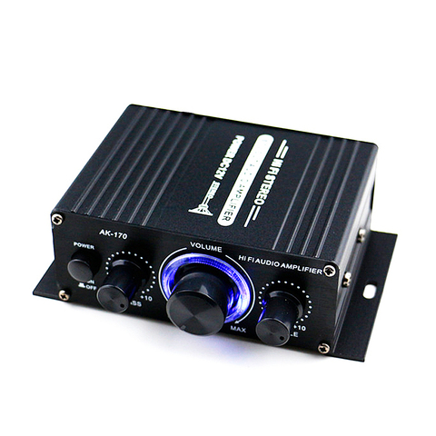 AK170-miniamplificador de Audio de 12V para coche, receptor de Audio Digital, canal Dual, 20W + 20W, Control de volumen triple de graves para uso doméstico ► Foto 1/6