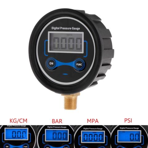 Medidor de presión de neumáticos LCD para coche y motocicleta, medidor de aire PSI de 0-200PSI, 1/8 