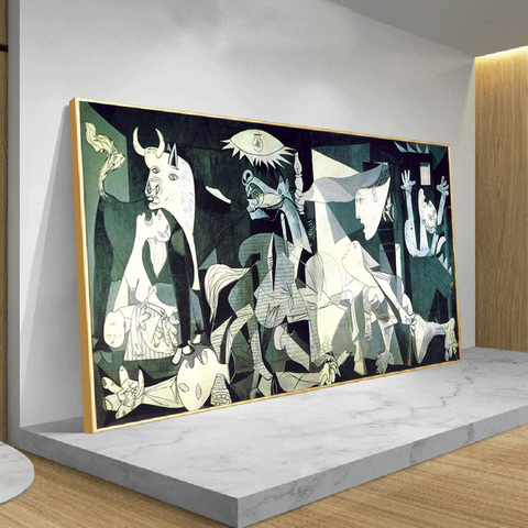 Famoso Picasso pintura de aceite Guernica reproducciones de lona de Arte Abstracto modernismo imagen pared Cuadros para decoración del hogar ► Foto 1/6
