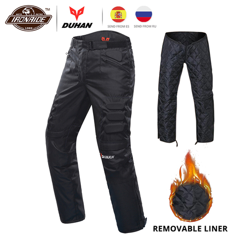 DUHAN motocicleta pantalones hombres Moto Hip Protector pantalones estilo motero armadura pantalones Motocross equipo de protección Ridig Pantalones ► Foto 1/6