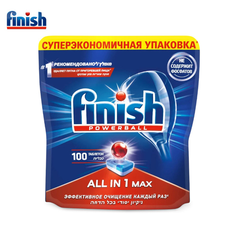 FINISH-Tabletas para platos, cápsulas para lavavajillas, todo en 1 Max, 100 Uds. ► Foto 1/1