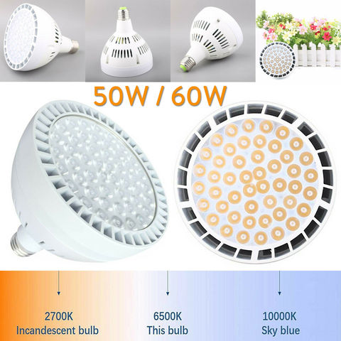 Lámpara de Bombilla de foco LED PAR38 E27 superbrillante, 50W, 60W, 48 Chips LED, reemplazo de lámparas halógenas de 500W y 600W, 85-265V, blanco frío/cálido ► Foto 1/6