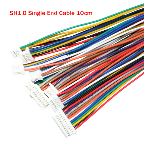 1 Uds SH 1,0 de alambre de Cable conector de Cable DIY SH1.0 JST 2p 3p 4p 5p 6pin línea electrónica Extremo único 28AWG 10cm ► Foto 1/2