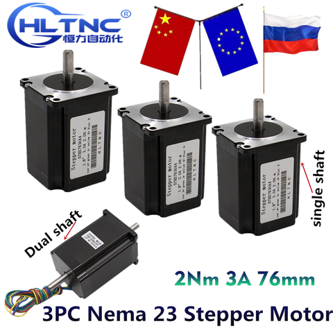 3PC Nema 23 Motor de pasos 57 Motor 2Nm 3A 76mm Nema23 de Motor paso a paso 4-plomo para la fresadora CNC ► Foto 1/6