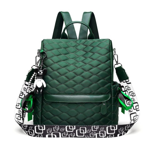 Mochila a cuadros para ordenador portátil, mochila antirrobo, informal, elegante, para viaje, negocios, universidad, escuela, color verde ► Foto 1/6