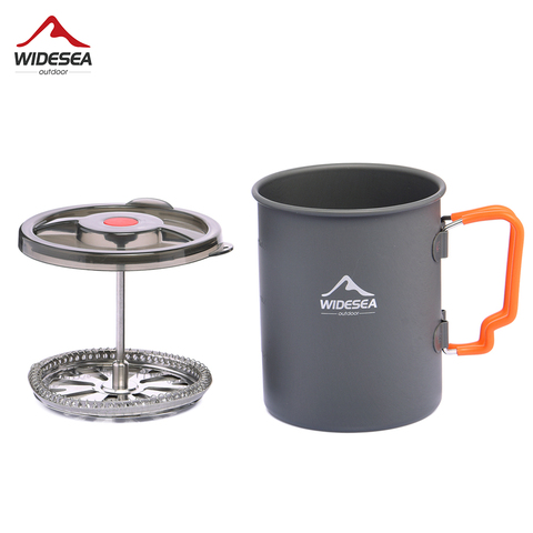 Widesea-cafetera de acampada con prensa francesa, taza para exteriores, utensilios de cocina para senderismo, equipo de senderismo, turismo ► Foto 1/6