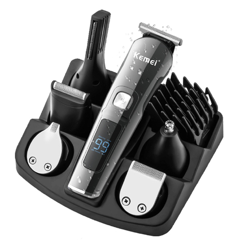 Kit de cortadora de pelo 11 en 1 para hombre, kit de aseo facial y corporal, cortadora de pelo eléctrica, 100-240v ► Foto 1/4