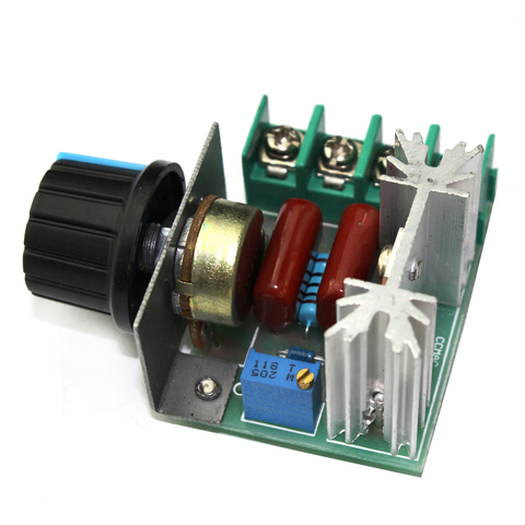 Regulador de voltaje AC 220V 2000W 220V SCR LED, controlador de potencia, fuente de alimentación del Motor, termostato electrónico de velocidad ► Foto 1/6
