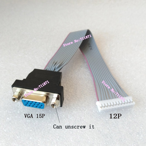 Adaptador d-sub de 12P a 15P VGA hembra, conector VGA de 15 Pines, longitud de 150mm, cable corto para Lcd led DIY, 12 Pines, 15P, VGA, d-sub línea ► Foto 1/2