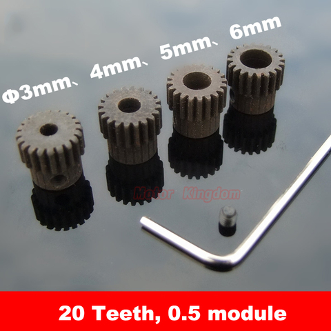Jbckscrew-llave de apertura de 3mm/4mm/5mm/6mm para eje de Motor, varilla de acero, Metal, 20 dientes, engranaje 0,5, módulo Modulus Boss ► Foto 1/3