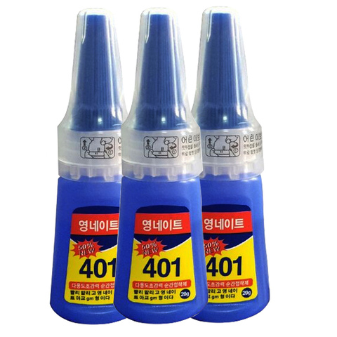 Adhesivo rápido instantáneo, frasco más fuerte, superpegamento multiusos, superfuerte líquido, pegamento incoloro, 401 Uds., 20ML ► Foto 1/6