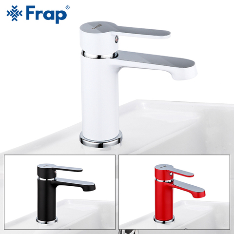 FRAP-grifo de lavabo para el hogar, grifería de agua fría y caliente, varios colores, color negro, blanco, Mezclador de Baño, f1041/42/43 ► Foto 1/6