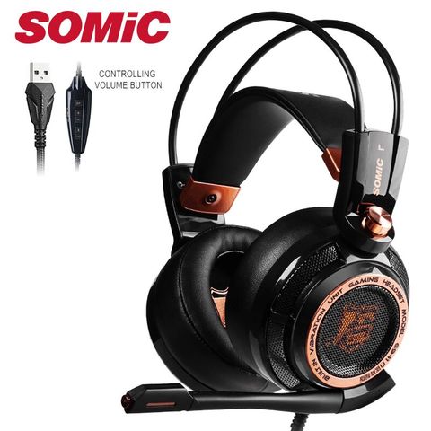Somic-auriculares G941 con cancelación activa de ruido, USB de Gaming de sonido envolvente Virtual, con micrófono, vibrador para PC y portátil, 7,1 ► Foto 1/6