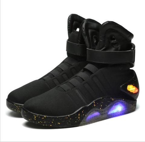 Zapatillas de baloncesto para adultos de primavera, zapatillas luminosas LED con carga USB para hombre, zapatillas de moda informales para hombre, zapatilla de deportiva brillante de vuelta al futuro ► Foto 1/6