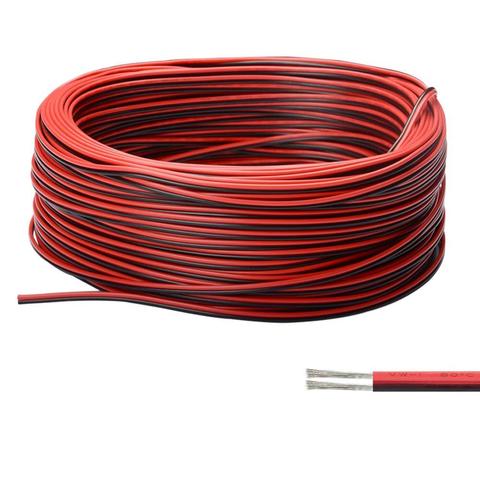 Cable eléctrico de 2 pines 22 awg, cable de cobre rojo y negro de 12v, extensión flexible de 5m, 10m, 100m, cable de soldadura para lámpara en cinta led ► Foto 1/6