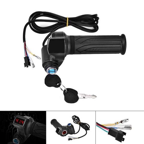 Medidor Digital LED de 24/36/48/60/72V, manillar de acelerador para bicicleta eléctrica, Scooter, con interruptor de encendido, pantalla LED, accesorios para bicicleta ► Foto 1/6