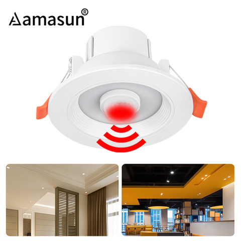 Luz LED descendente con Sensor de movimiento PIR, sin parpadeo, 85-265V, 5W, 10W, 15W, 10W, Lámpara empotrada para dormitorio, cocina, luz de fondo interior ► Foto 1/6