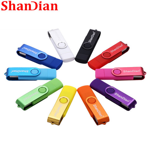 SHANDIAN unidad flash USB OTG de alta velocidad 64 GB 32 GB 16 GB 8 GB 4 GB de almacenamiento externo doble aplicación Micro USB ► Foto 1/6