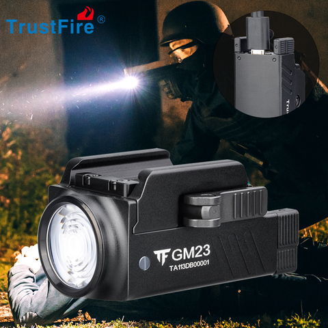 TrustFire-pistola GM23 de 800 lúmenes, arma táctica montada en Riel, linterna, pistola de mano de policía, linterna recargable por USB ► Foto 1/6