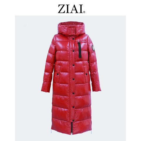 ZIAI-Chaqueta larga de Invierno para mujer, chaqueta femenina de tejido colorido a la moda, abrigo delgado de calidad de marca, sombrero desmontable, ZR-9510, 2022 ► Foto 1/6