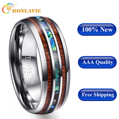 Anillo para hombre, Anillos pulidos de madera de grano 100% carburo de tungsteno, bandas de boda, Anillos de varios tamaños para hombres, venta al por mayor AAA ► Foto 1/6