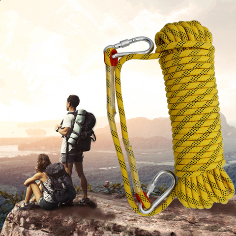 Cuerda de alta resistencia para escalada en roca, accesorios de senderismo, equipo de acampada, herramienta de Escape de supervivencia, 10m, 20m, 10/12mm de diámetro ► Foto 1/6