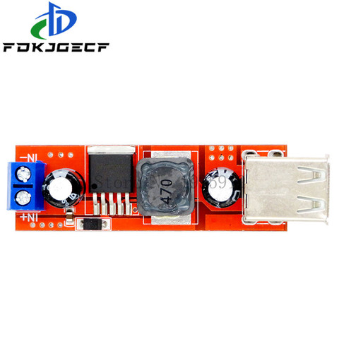 Módulo convertidor de bajada de carga USB doble para coche, módulo convertidor de bajada para cargador de vehículo LM2596, USB Dual de 9V / 12V / 24V / 36V CC 6V-40V a 5V 3A ► Foto 1/3