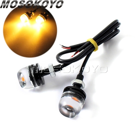 Tornillo de luz LED para motocicleta, lámpara de matrícula trasera SMD ámbar para Honda Harley Kawasaki Universal, 2 uds. ► Foto 1/6