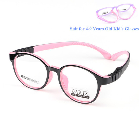 Gafas redondas TR90 para niños de 4 a 9 años, gafas graduadas para miopía, de goma de silicona, para ojo de gato, color rosa ► Foto 1/1
