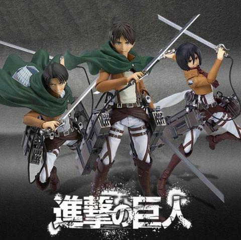 15cm ataque en Titán Levi Rivaille Rival Mikasa Ackerman Eren Jaeger figuras de acción de juguete muñeca de Navidad con caja de regalo ► Foto 1/6