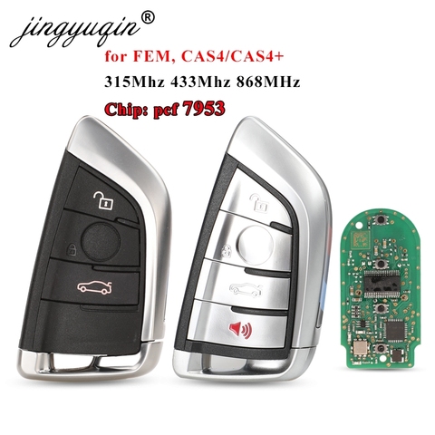 Jingyuqin inteligente 3/4 botón 315mhz 433mhz 868MHZ de llave de control remoto de entrada sin llave fob para BMW F CAS4 5 7 Serie X5 X6 2014, 2015 de 2016 pcf7953 ► Foto 1/6