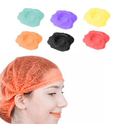 Gorro de red desechable para el cabello 100 Uds., gorro antipolvo elástico no tejido, cubierta para la cabeza para tatuajes de cejas, gorro de Catering, ropa de trabajo de fábrica ► Foto 1/6