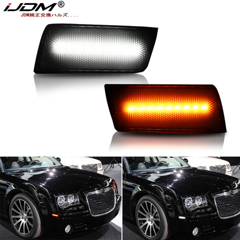 IJDM ámbar/blanco LED intermitentes delanteros para 2005-2010 Chrysler 300 señales de giro/luces de conducción reemplazar OEM Sidemarker lámparas ► Foto 1/6