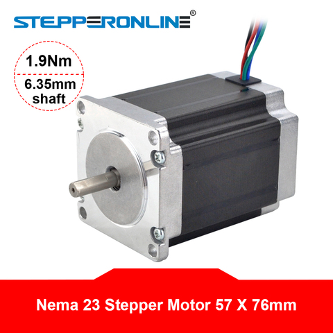 Nema 23 Motor de pasos 1.9Nm 2.8A 57x76mm paso a paso Nema23 Motor del eje 6,35mm 4-plomo para 3D impresora/ENRUTADOR CNC ► Foto 1/5