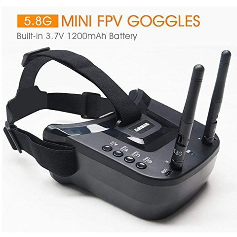 VR009-gafas de visión en primera persona, lentes de FPV 5,8G, banda de carreras de 40 canales, de búsqueda automática, con pantalla LCD HD de 480x320 de 3 pulgadas, batería de 3,7 V integrada de 1200mAh ► Foto 1/6