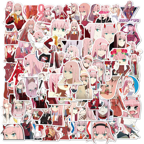 Pegatinas de DARLING In The FRANXX de Anime para motocicleta, equipaje, portátil, nevera, monopatín, bicicleta, guitarra, pegatina para juguetes, 100 Uds. ► Foto 1/5