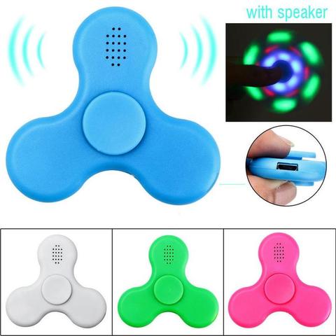 Altavoz LED Bluetooth Fidget Spinner EDC Spinner Fidget cojinete de abdominales de conexión Bluetooth hacer una música para el autismo, TDAH ansiedad estrés ► Foto 1/6