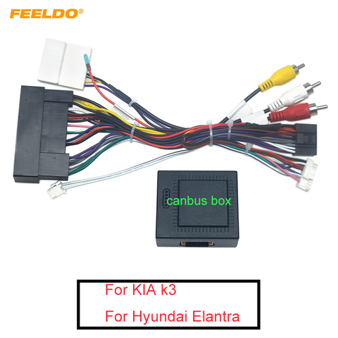 FEELDO-Adaptador de arnés de cableado para coche, sistema de Audio y Radio de 16 pines con caja Canbus para Hyundai Elantra KIA K3 Sorento ► Foto 1/6