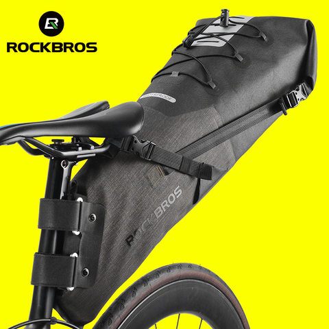 Bolsa de bicicleta ROCKBROS, impermeable, reflectante, 10L, gran capacidad, bolsa de sillín, bolsa trasera plegable para ciclismo, bolsa de bicicleta para maletero de carretera MTB ► Foto 1/6