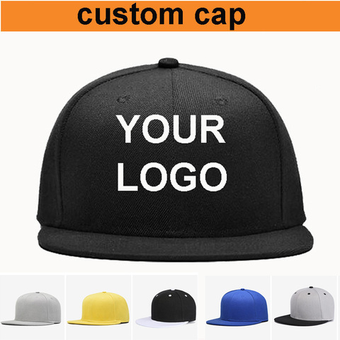 ¡Venta al por mayor de fábrica! Gorra personalizada de visera plana, haga su logotipo, gorras de béisbol, gorra snapback personalizada para niños y adultos ► Foto 1/6